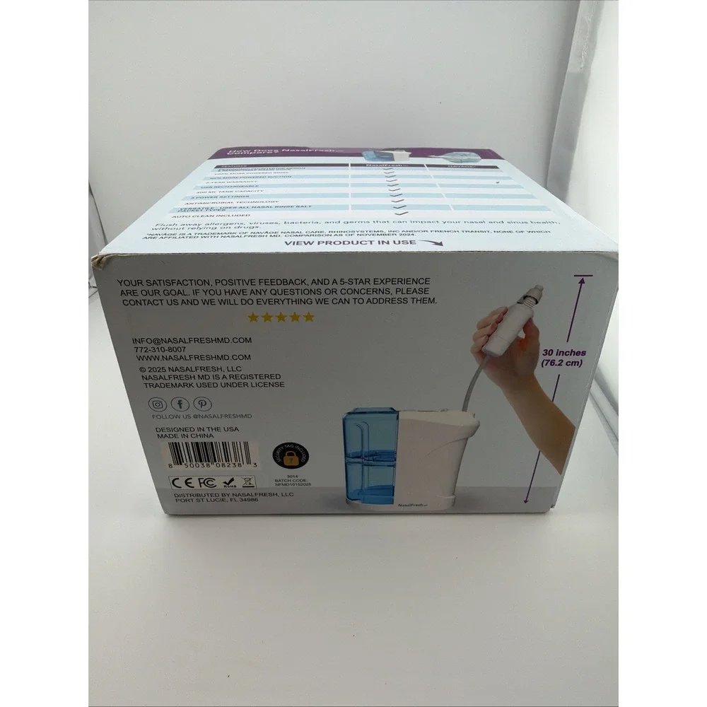 NASALFRESH‎ MD Dual Powered Nasal Sinus Irrigation System Rinse Wash 30 Packet